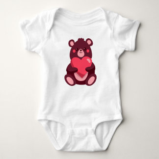Body Para Bebê Urso Bonito Com Coração