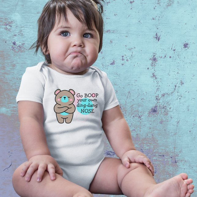 Body Para Bebê Urso Bonito - Não Boop meu Bebê Nariz Roupa (Criador carregado)