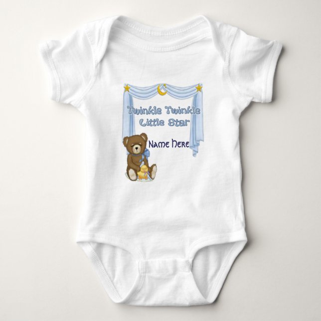 Body Para Bebê Urso das Estrelas do Twinkle - Azul (Frente)