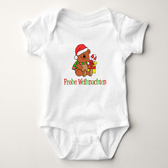 Body Para Bebê Urso de Natal Alemão (Frente)
