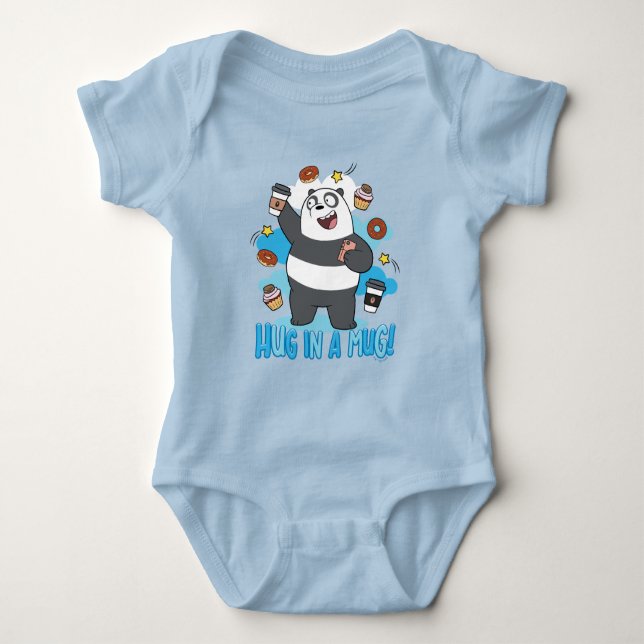 Body Para Bebê Urso de Panda - Abraçar uma Caneca! (Frente)