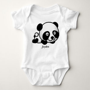 Body Para Bebê Urso de panda bonito do bebê do miúdo