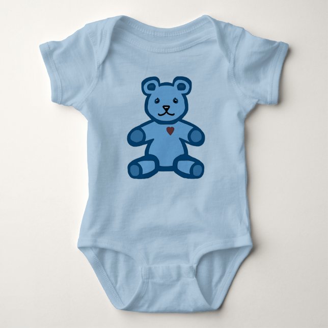 Body Para Bebê Urso de pelúcia azul (Frente)