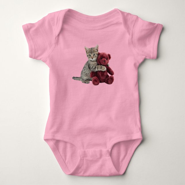 Body Para Bebê Urso de pelúcia fofo tabby (Frente)