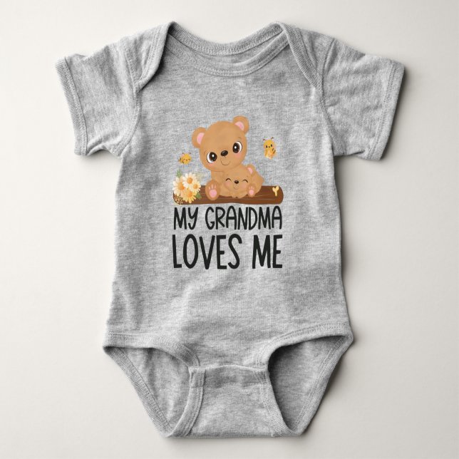 Body Para Bebê Urso e Bebê 🧸 Minha Avó Me Ama (Frente)