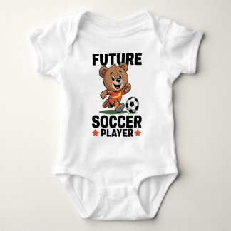 Body Para Bebê Urso Fofo Esportes Futuro Jogador de Futebol