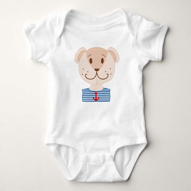 Body Para Bebê Urso Náutico (Frente)