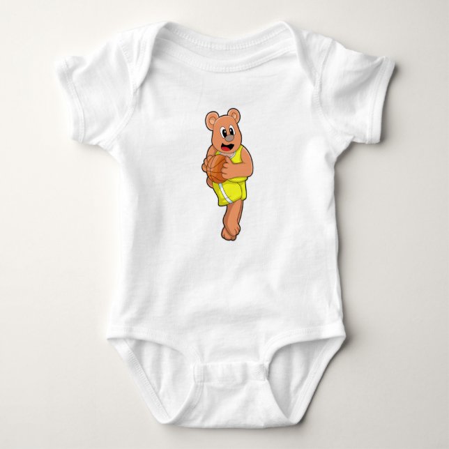 Body Para Bebê Urso no Basquete (Frente)