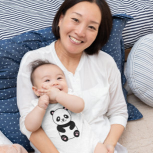 BODY PARA BEBÊ URSO PANDA ADORÁVEL (FRENTE E COSTAS)