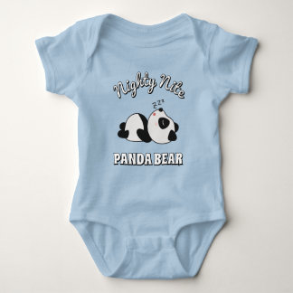 Body Para Bebê Urso Panda Azul Bonito e Sonolento