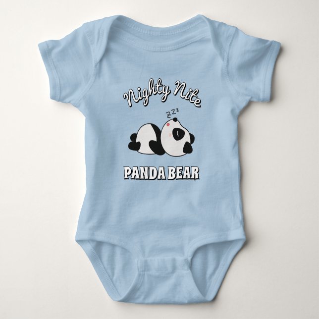 Body Para Bebê Urso Panda Azul Bonito e Sonolento (Frente)