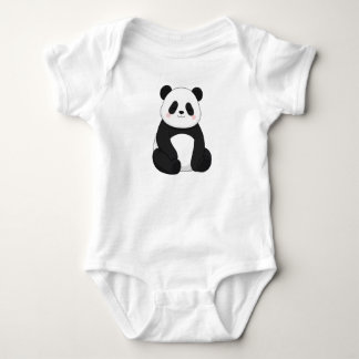Body Para Bebê Urso Panda Fofo Kawaii Preto e Branco 