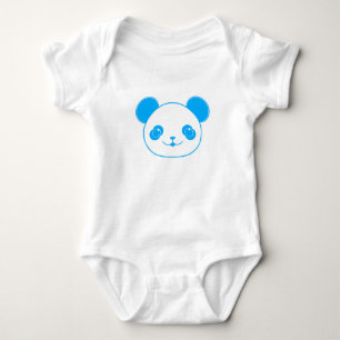 Body Para Bebê Urso Panda Kawaii Azul