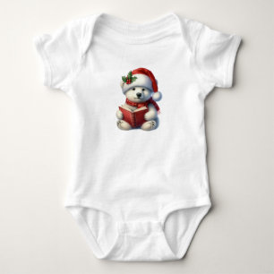 Body Para Bebê Urso Polar de Natal Muito Bonito