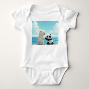 Body Para Bebê Urso polar e panda bebê