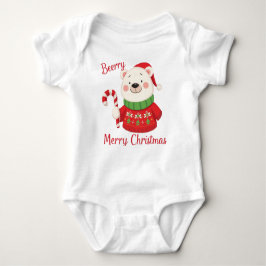 Body Para Bebê Urso Polar Feliz de Natal
