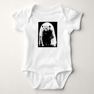 Body Para Bebê Urso Polar Pop de Arte Preta e Branca
