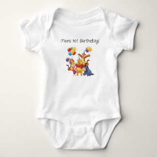 Body Para Bebê urso pooh e o grupo de aniversário