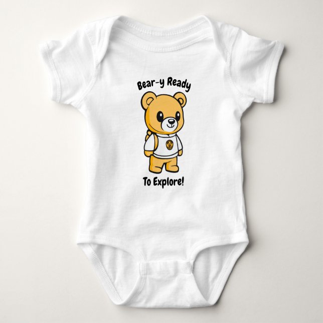 Body Para Bebê Urso Pronto para Explorar! Urso Fofo  (Frente)