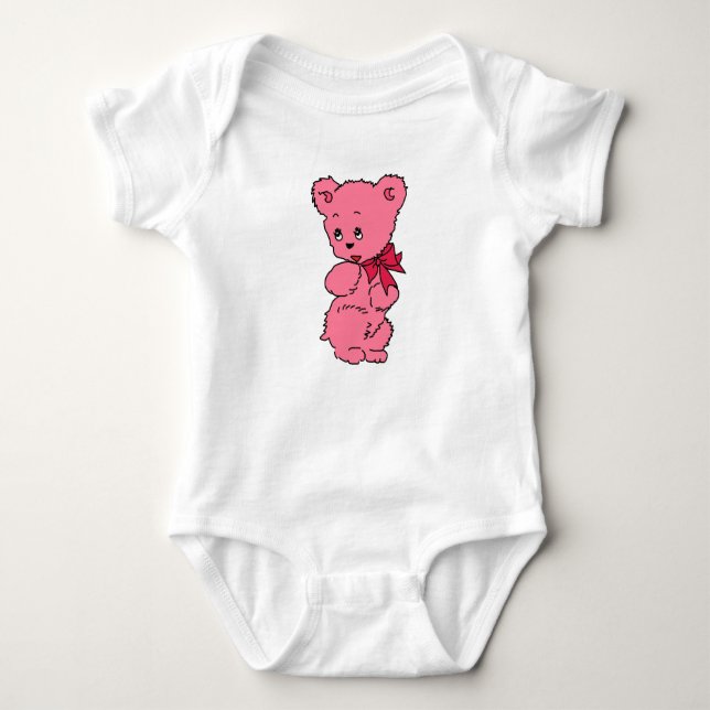 Body Para Bebê Urso Rosa (Frente)