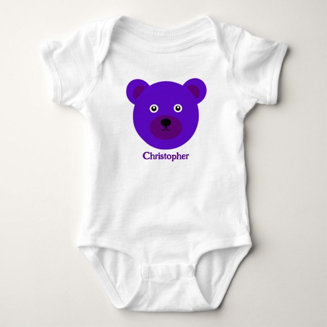 Body Para Bebê Urso Roxo Fofo (Frente)