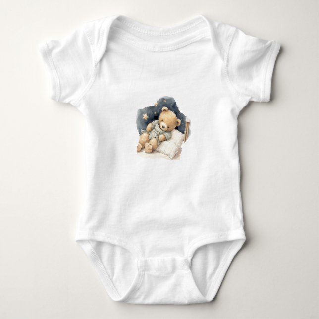 Body Para Bebê Urso Sonolento (Frente)