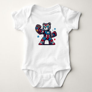 Body Para Bebê Urso super-herói