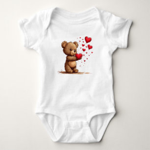 Body Para Bebê 🧸❤️ Urso Teddy Fofo Presente de Amor para Bebê ✨