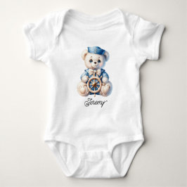 Body Para Bebê Urso Teddy Marinheiro Fofo