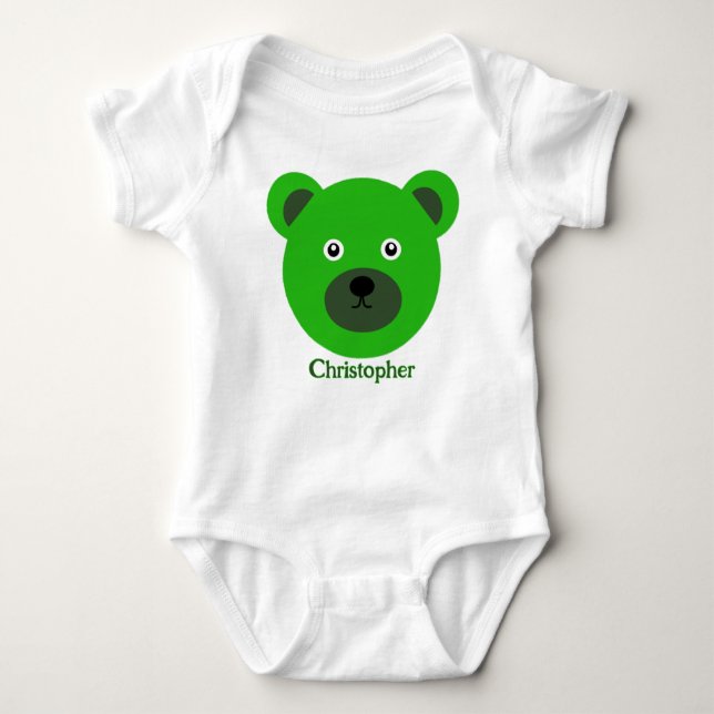 Body Para Bebê Urso Verde Bonito (Frente)