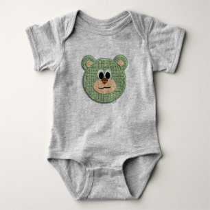 Body Para Bebê Urso Verde Texturizado