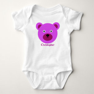 Body Para Bebê Urso Violeta Bonito