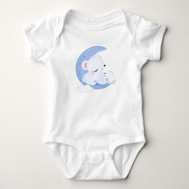 Body Para Bebê Ursos Polares da Lua (Frente)