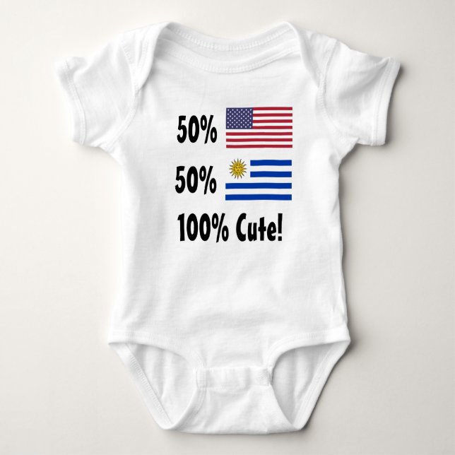 Body Para Bebê Uruguayan 100% do americano 50% de 50% bonito (Frente)