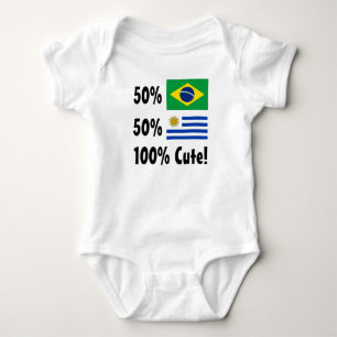 Body Para Bebê Uruguayan 100% do brasileiro 50% de 50% bonito