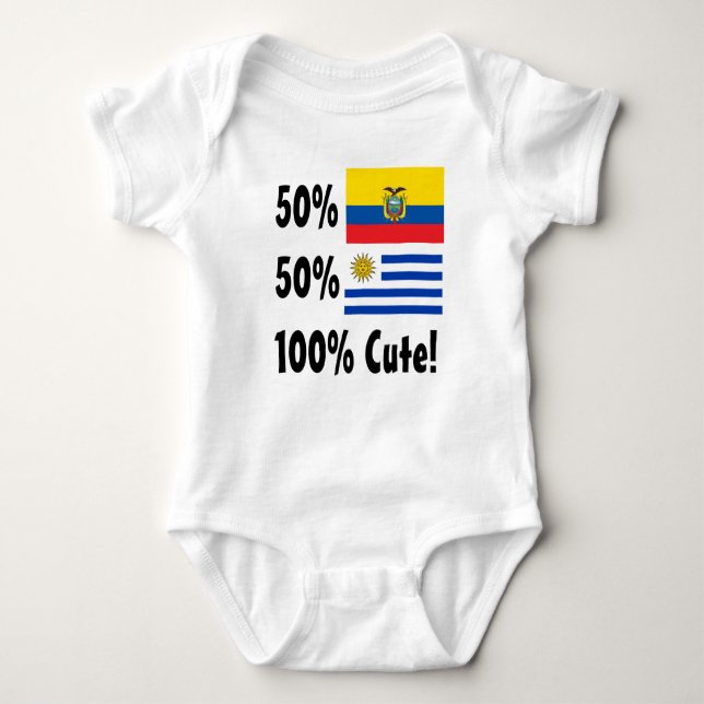 Body Para Bebê Uruguayan 100% do Ecuadorian 50% de 50% bonito (Frente)