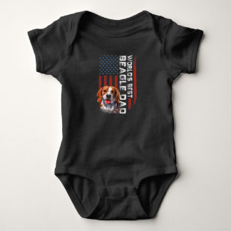 Body Para Bebê usa american flag worlds best beagle dad