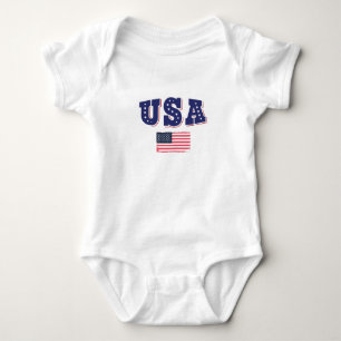 Body Para Bebê USA Soccer Fan Jersey Mostra Bandeira Americana