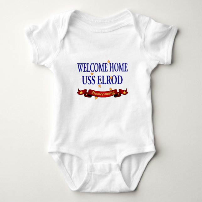Body Para Bebê USS Home bem-vindo Elrod (Frente)