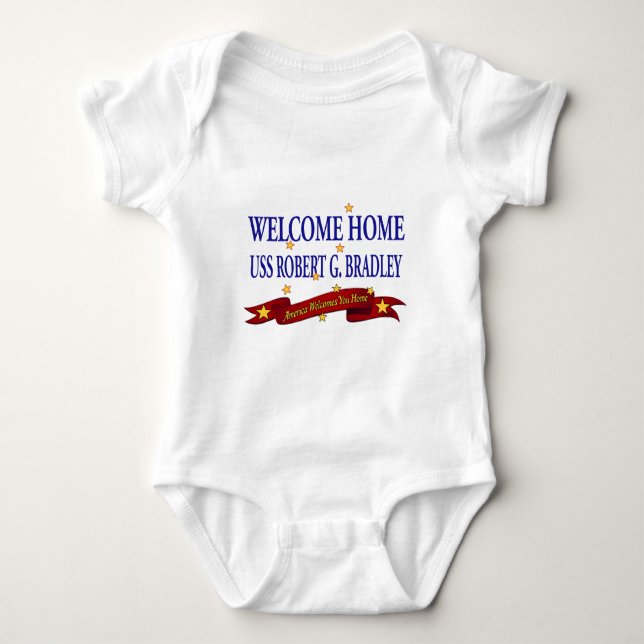 Body Para Bebê USS Home bem-vindo Robert G. Bradley (Frente)