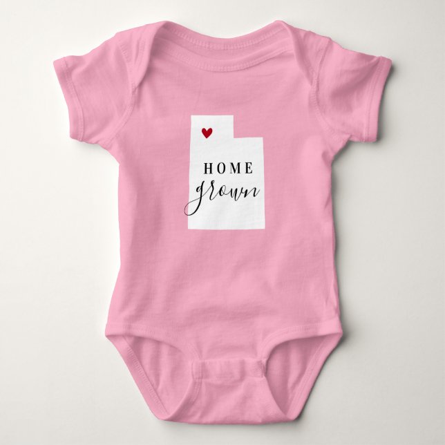 Body Para Bebê Utah Home Grown State Tee (Frente)