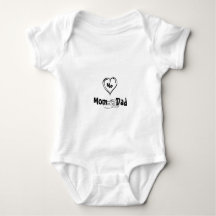 ute Mum & Dad Heart – Custom Name Baby Bodysuit