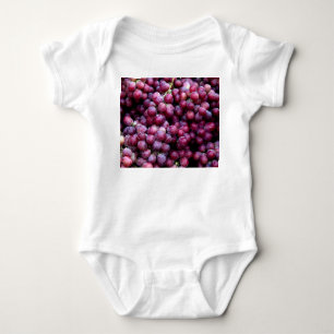 Body Para Bebê Uvas De Vinho Vermelho: Fundo Luscioso.