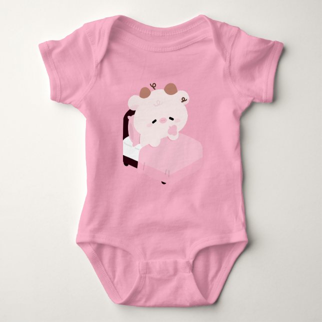 Body Para Bebê Vaca Cansada Fofa (Frente)