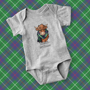 Body Para Bebê Vaca das Terras Altas com Cachecol Xadrez Duncan