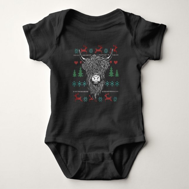 Body Para Bebê Vaca das Terras de Natal Feia (Frente)