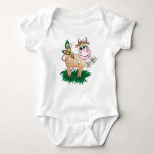 Body Para Bebê Vaca e borboleta
