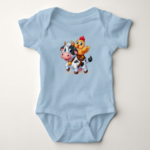 Body Para Bebê vaca/galinha de desenho animado