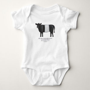Body Para Bebê Vaca galloway cinzenta em gaélico escocês