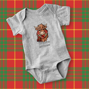 Body Para Bebê Vaca Highland com Cameron Tartan Scarf
